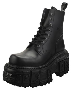 New Rock Metallic M-mili084n-s5 Unisex Platform Boots - 7 UK