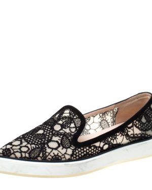 Nicholas Kirkwood Black Lace Alona Pointed Toe Platform Loafers Size 36