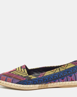 Nicholas Kirkwood Multicolor Canvas Embroidered Mexican Pointed Toe Espadrilles Size 37