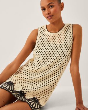 Nicole Knitted Tunic Beach Dress Ivory