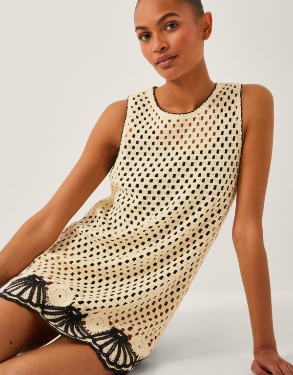 Nicole Knitted Tunic Beach Dress Ivory