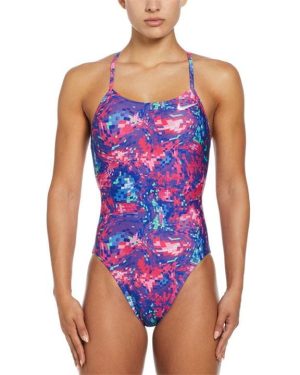 Nike Tie Back Swimsuit Womens - Purple