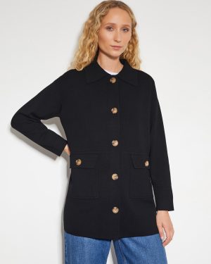 Nina Knit Utility Jacket Black