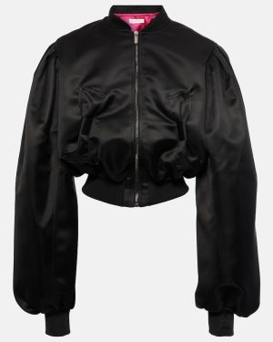 Nina Ricci Bow-detail duchesse satin bomber jacket