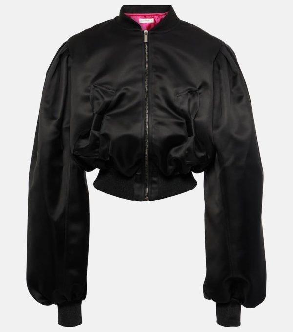 Nina Ricci Bow-detail duchesse satin bomber jacket