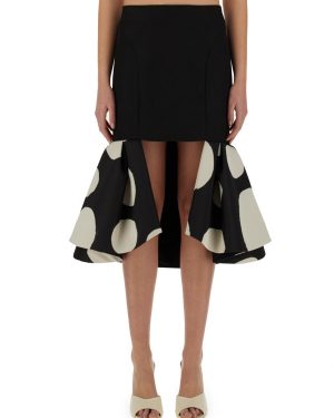 Nina Ricci Midi Skirt With Double Ruffles