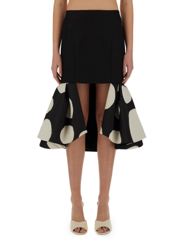 Nina Ricci Midi Skirt With Double Ruffles
