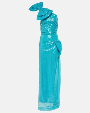 Nina Ricci Sequined asymmetric maxi dress