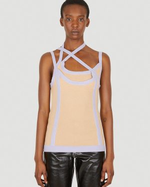 Ninamounah Asymmetric Knit Top - Woman Tops Beige Xs
