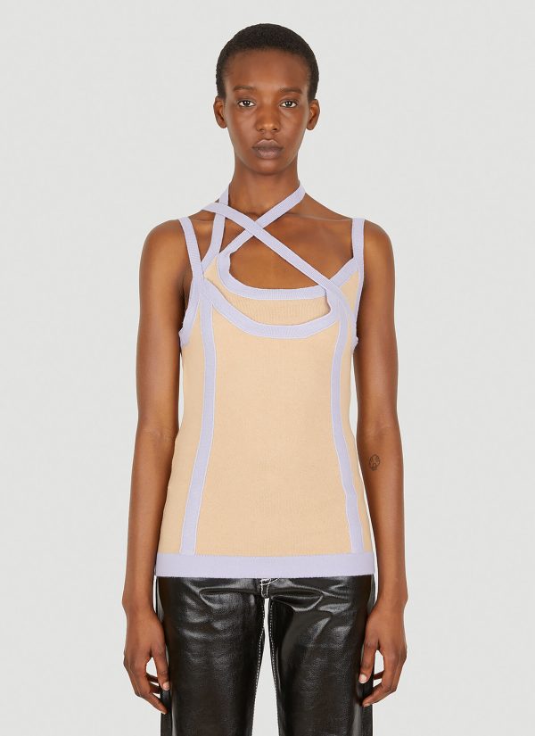 Ninamounah Asymmetric Knit Top - Woman Tops Beige Xs