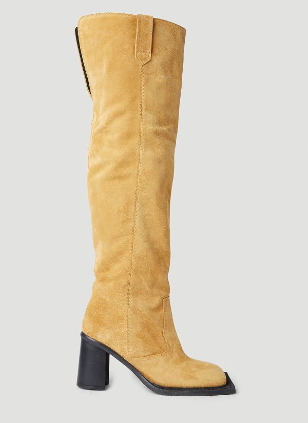 Ninamounah Howling Knee-high Suede Boots - Woman Boots Brown Eu - 40