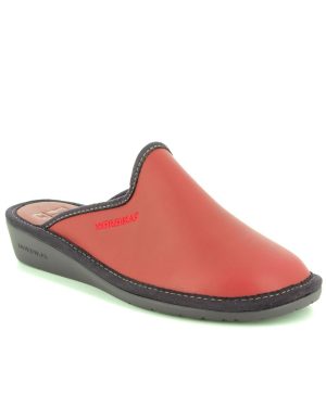 Nordikas Mulea 82 Red leather Womens slipper mules 347-8 in a Plain Leather in Size 42