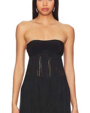 Norma Kamali 18 Fringe Sunglass Bra & High Leg Eric Bottom in Black. Size M.