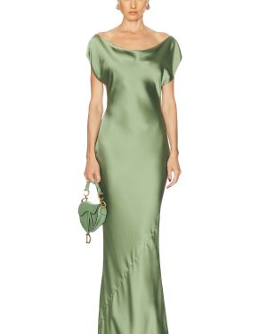 Norma Kamali Cap Sleeve Maria Gown in Vintage Green - Green. Size S (also in XS).