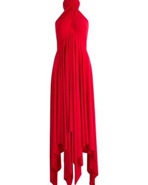 Norma Kamali Convertible Asymmetric Stretch-jersey Midi Dress - Red - L (UK14 / L)