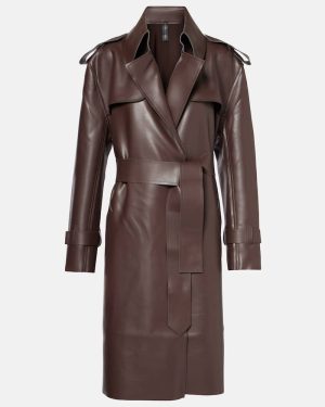 Norma Kamali Faux leather trench coat