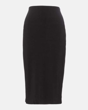 Norma Kamali High-rise stretch-jersey midi skirt