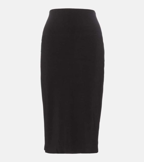 Norma Kamali High-rise stretch-jersey midi skirt