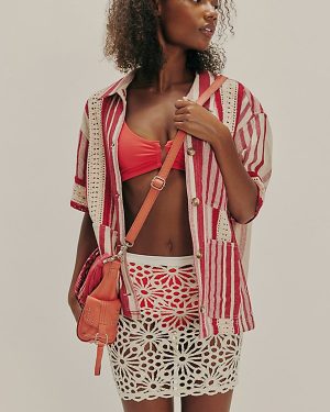 Norma Kamali Lace Straight Mini Skirt at Free People in Cream, Size: XS
