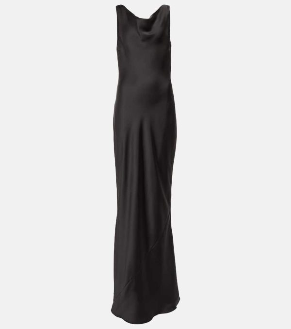 Norma Kamali Maria crepe satin maxi dress