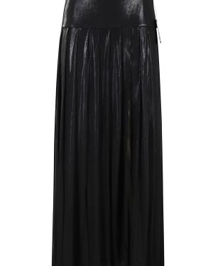 Norma Kamali Pleated Long Skirt With Slit