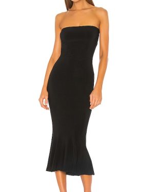 Norma Kamali Strapless Fishtail Dress in Black. Size S, XL.