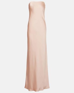 Norma Kamali Strapless crepe satin maxi dress