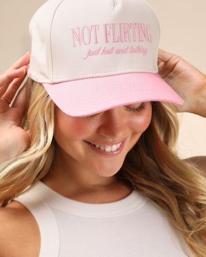 Not Flirting Pink Embroidered Dad Cap