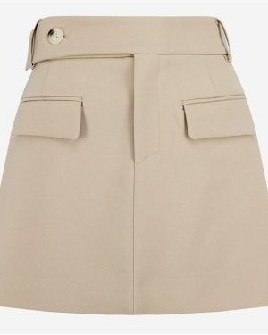 ODD MUSE Belted Mini Skirt - Beige