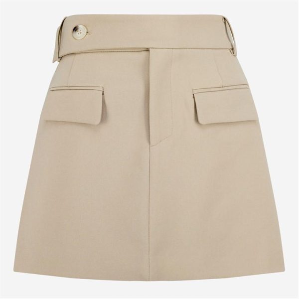 ODD MUSE Belted Mini Skirt - Beige