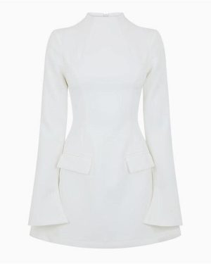 ODD MUSE The Ultimate Muse Split Sleeve Mini Dress - White