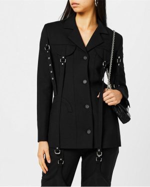 OFF WHITE Belted Cargo Blazer - Black