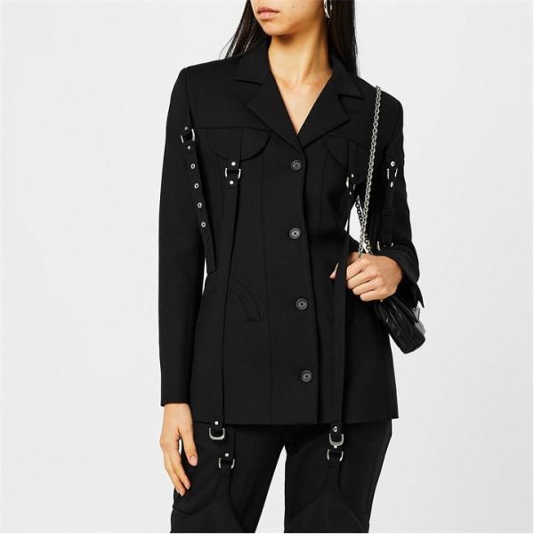 OFF WHITE Belted Cargo Blazer - Black
