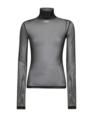 OFF WHITE | Black mesh Off Stamp top | Women | 40