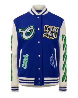 OFF WHITE Bling Varsity Jacket - Blue
