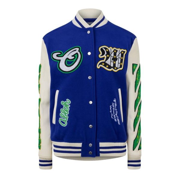 OFF WHITE Bling Varsity Jacket - Blue