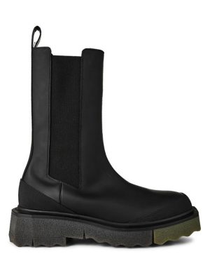 OFF WHITE Calf Sponge Chelsea Boots - Black