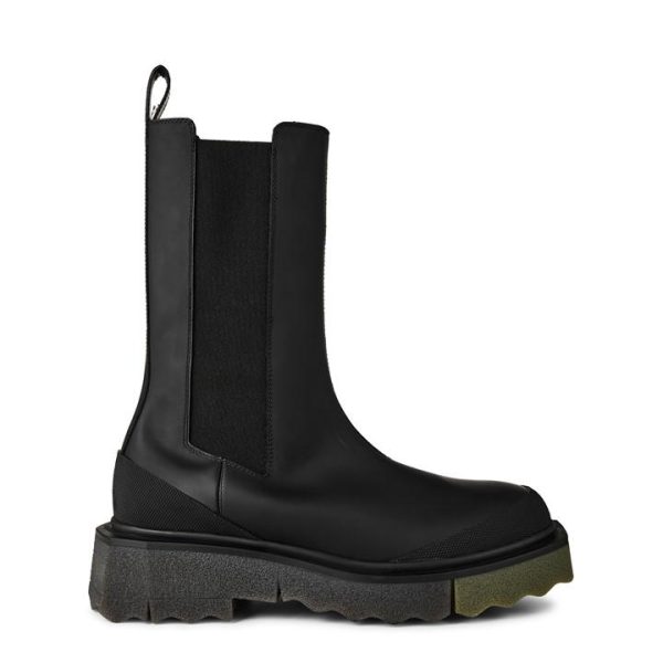 OFF WHITE Calf Sponge Chelsea Boots - Black