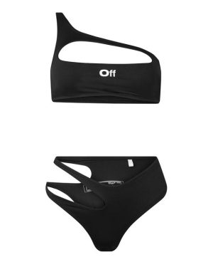 OFF WHITE Cut Out Bikini Set - Black