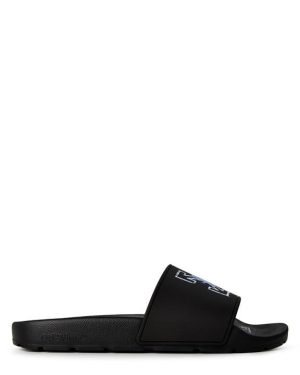 OFF WHITE Flower Sliders - Black