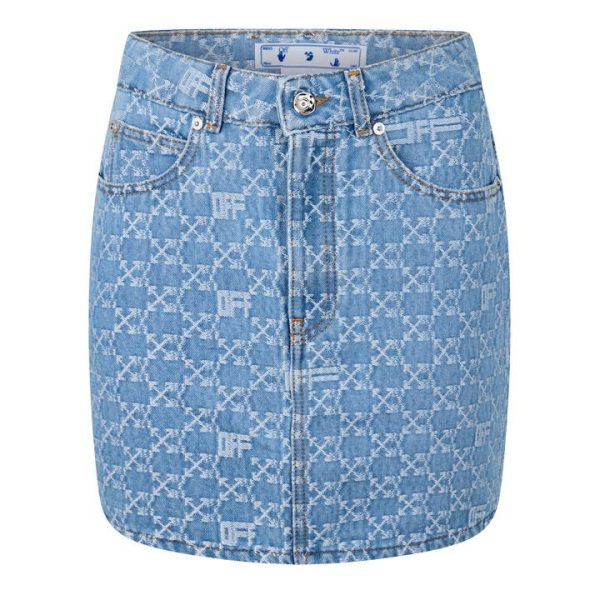 OFF WHITE Monogram Mini Skirt - Blue