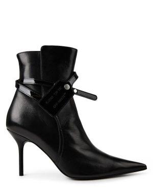 OFF WHITE Nappa Zip Ankle Boots - Black