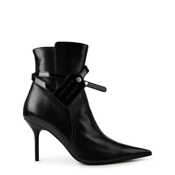 OFF WHITE Nappa Zip Ankle Boots - Black
