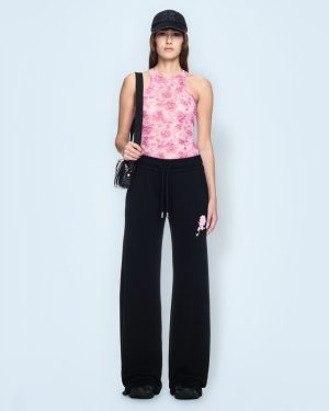 OFF WHITE Off Stamp Roses Mesh Tank Top - Woman Tops Pink Eu - 38