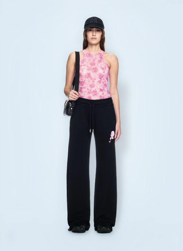 OFF WHITE Off Stamp Roses Mesh Tank Top - Woman Tops Pink Eu - 38