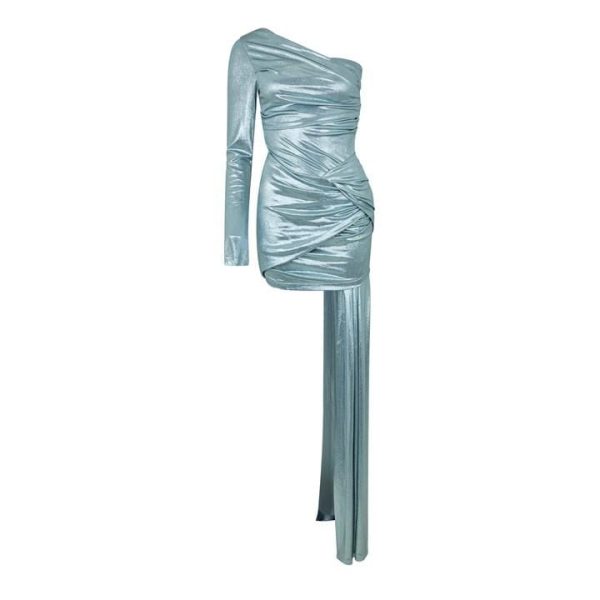 OFF WHITE One-Shoulder Dress - Silver