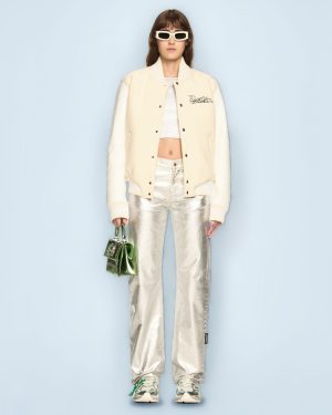 OFF WHITE Rose Valley Varsity Jacket - Woman Jackets Natural Eu - 40
