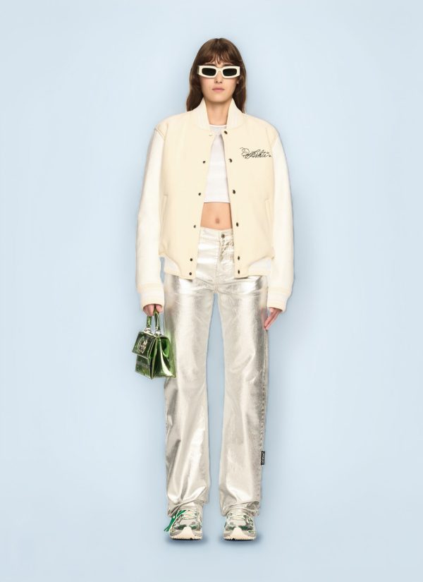 OFF WHITE Rose Valley Varsity Jacket - Woman Jackets Natural Eu - 40