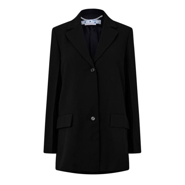 OFF WHITE Single Breasted Blazer - Black
