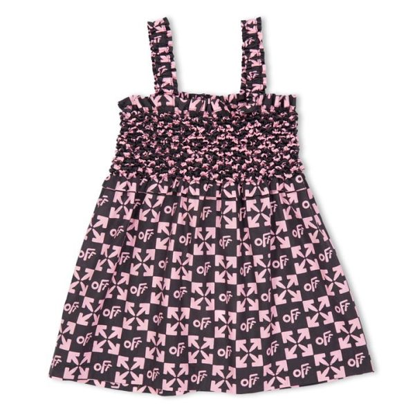 OFF WHITE Smock Dress Infants - Black